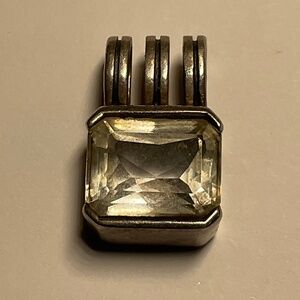 Sterling Silver Pendant with a Clear Stone